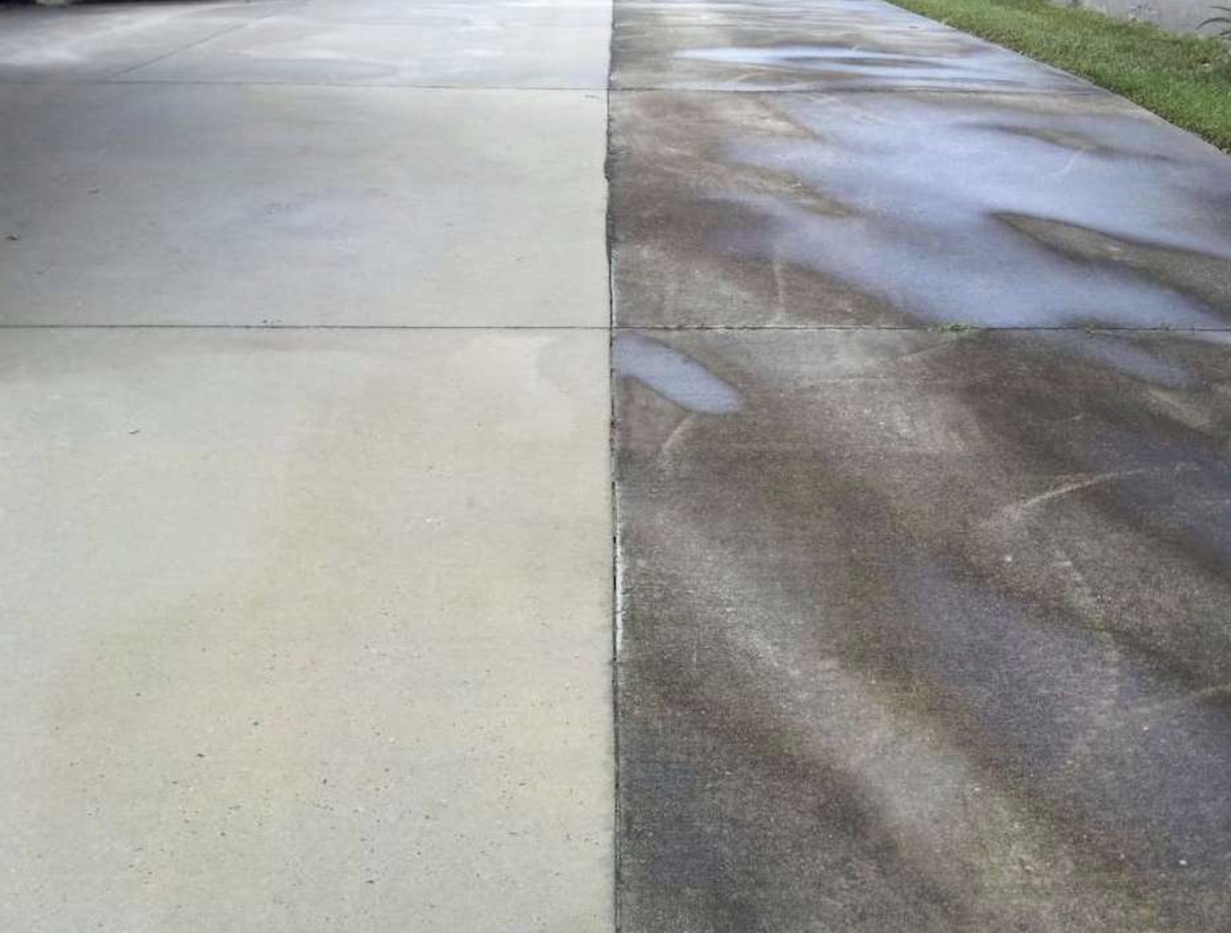 Power wash driveway